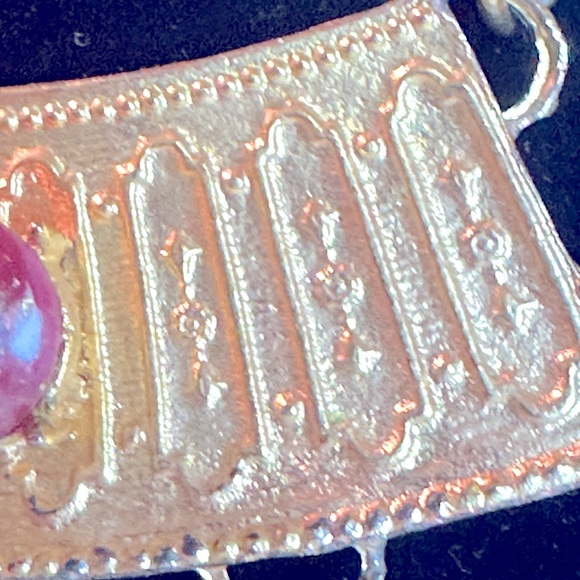 FABULOUS Vtg Egyptian Revival Semi-Precious Stone Statement/Runway Necklace - Picture 6 of 12